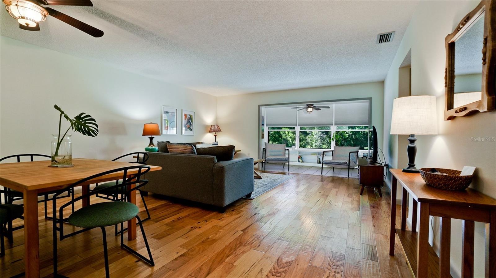 Combined dining/living room space