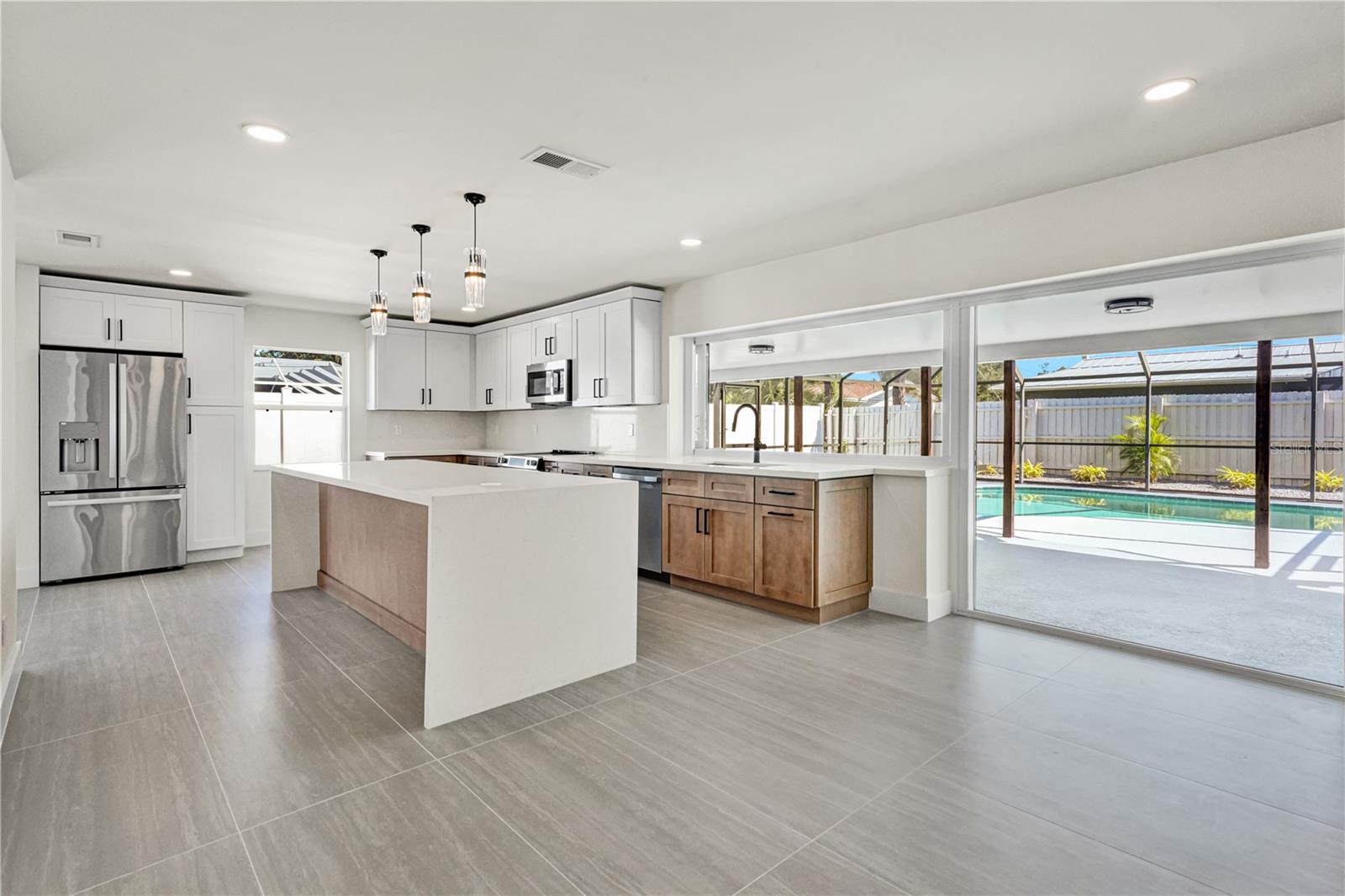 12ft Waterfall Kitchen Island