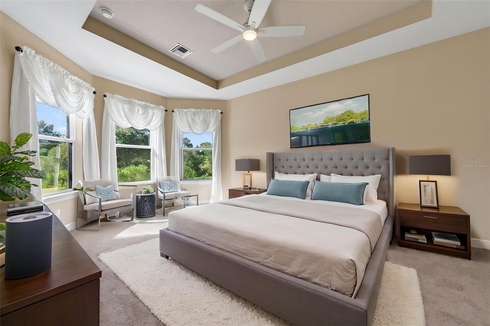 Virtually Staged Master Bedroom.