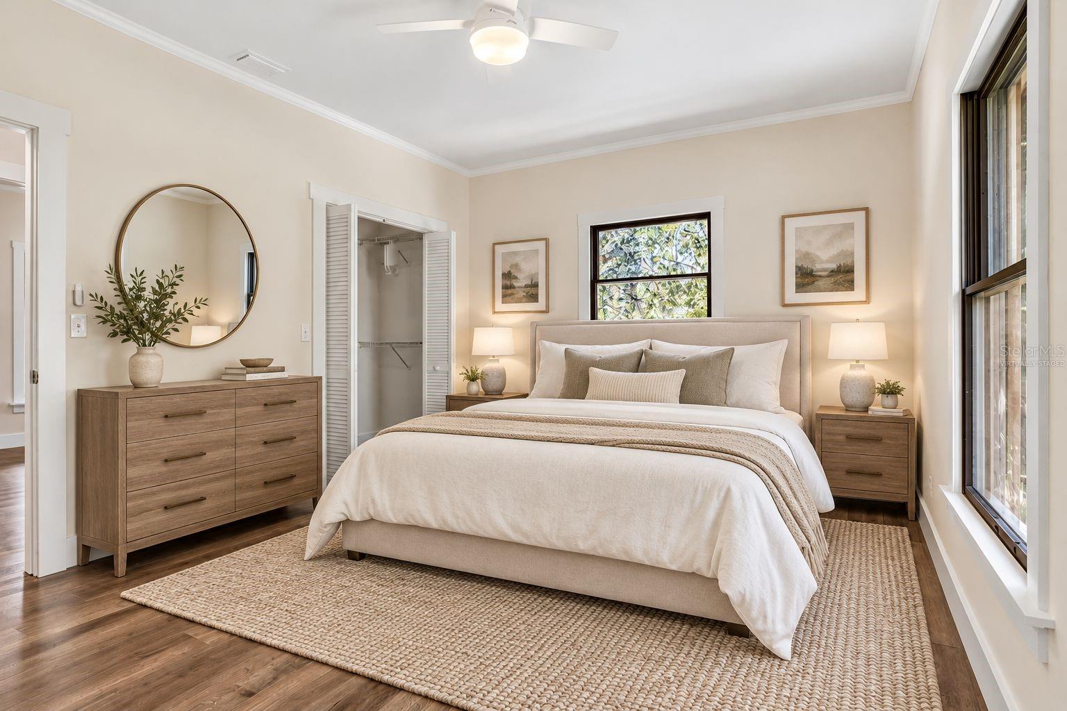 Virtually Staged Primary Bedroom