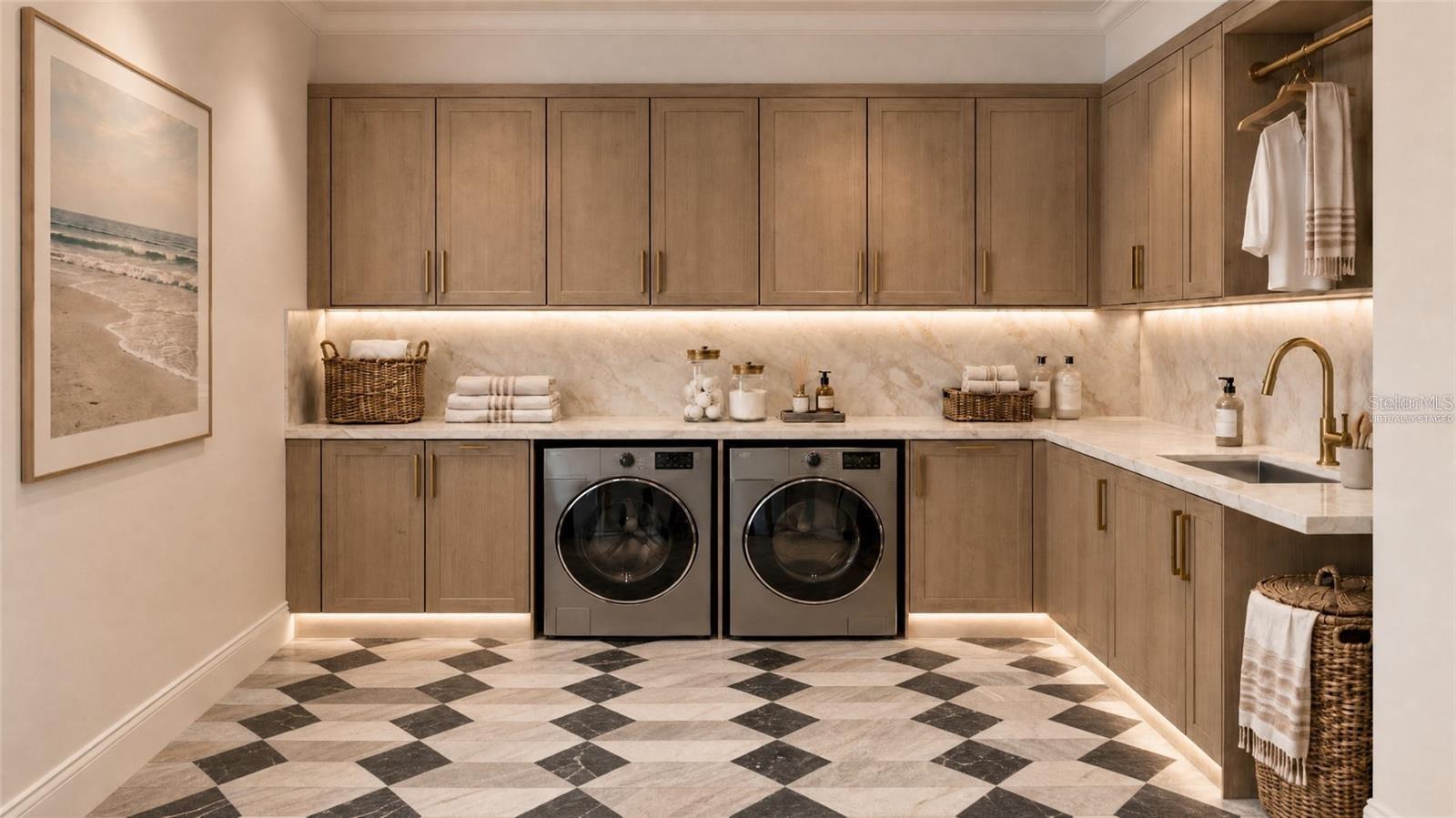 Laundry room. Virtually staged.