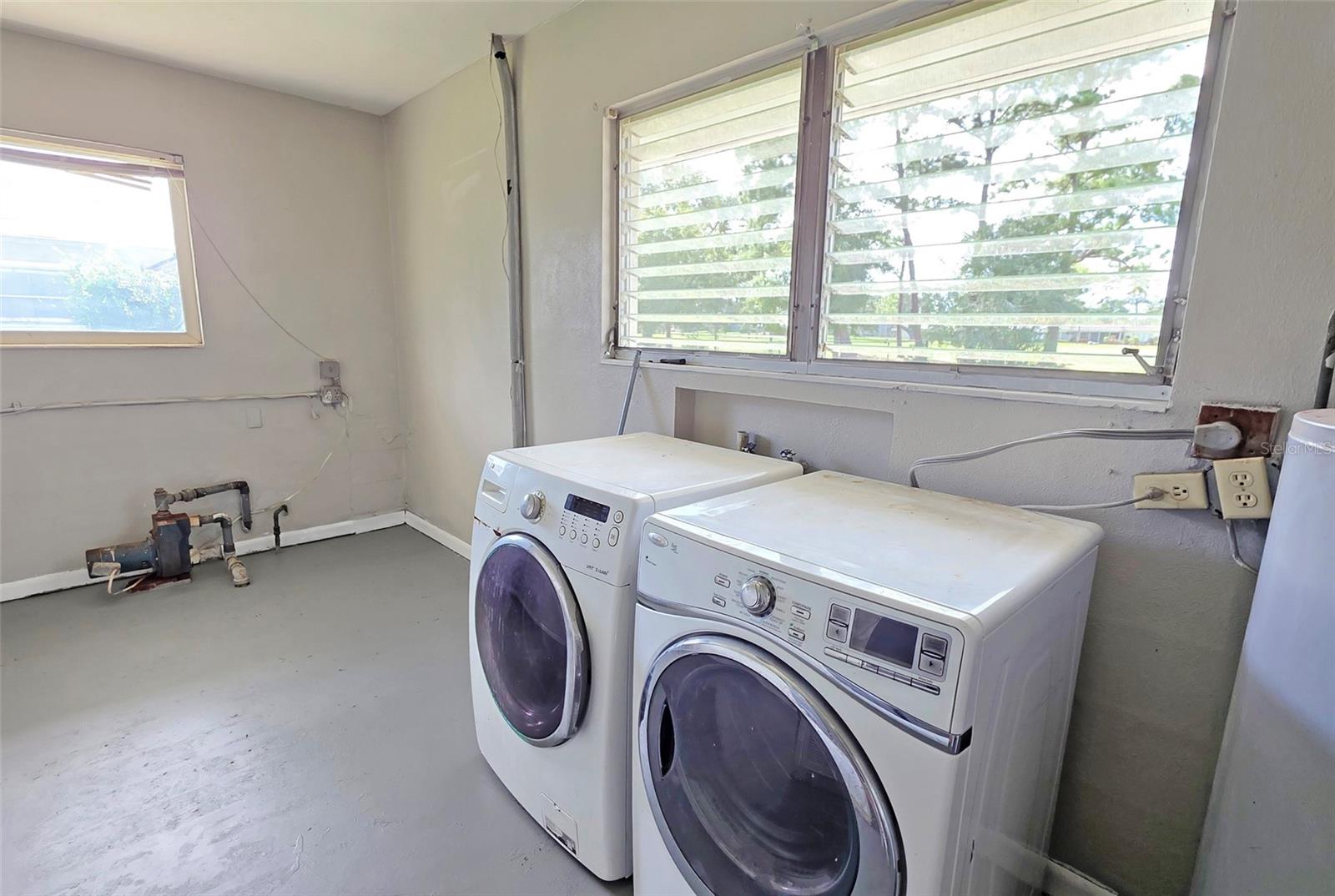 Washer and Dryer located in garage