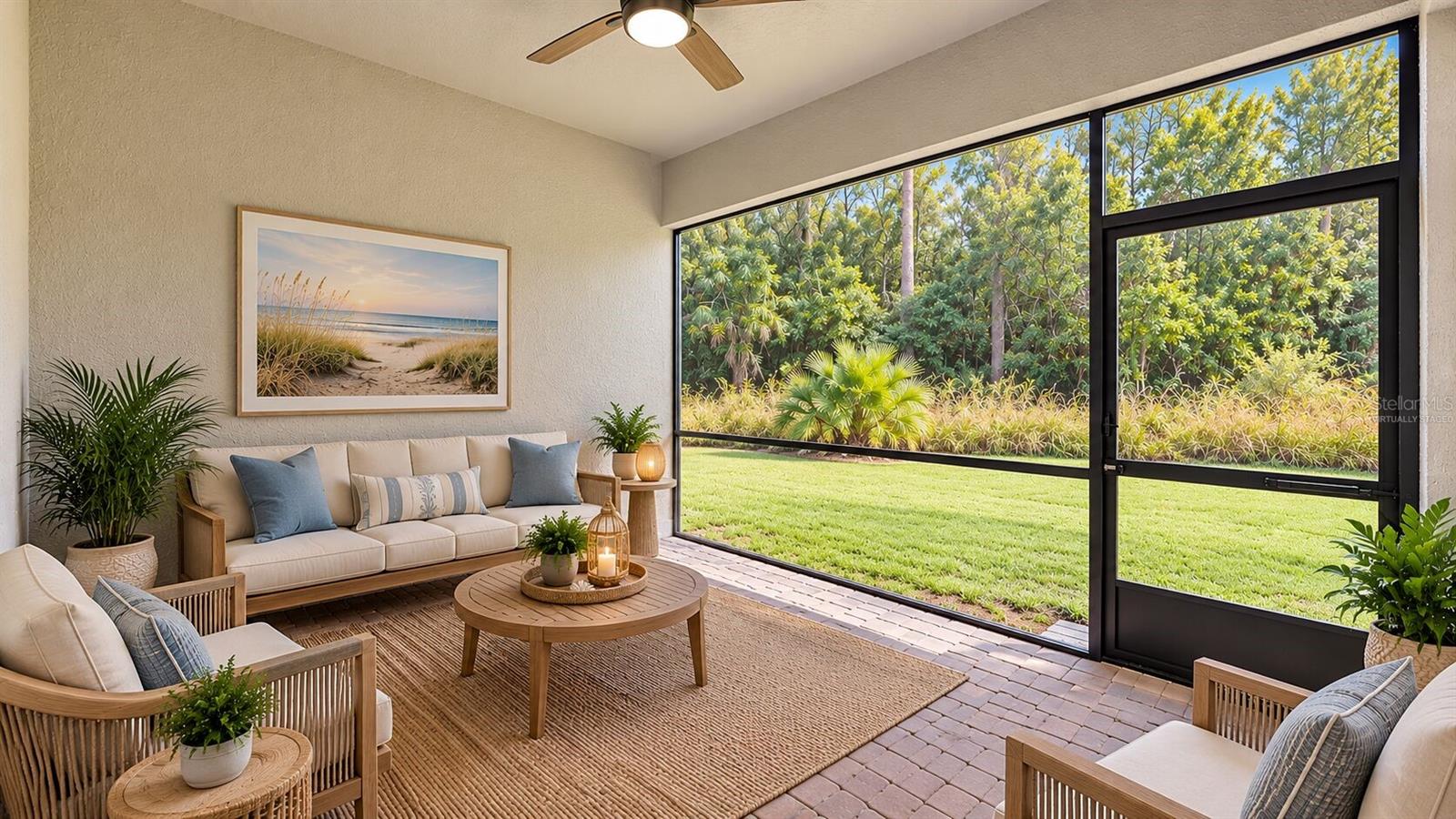 Virtually staged lanai
