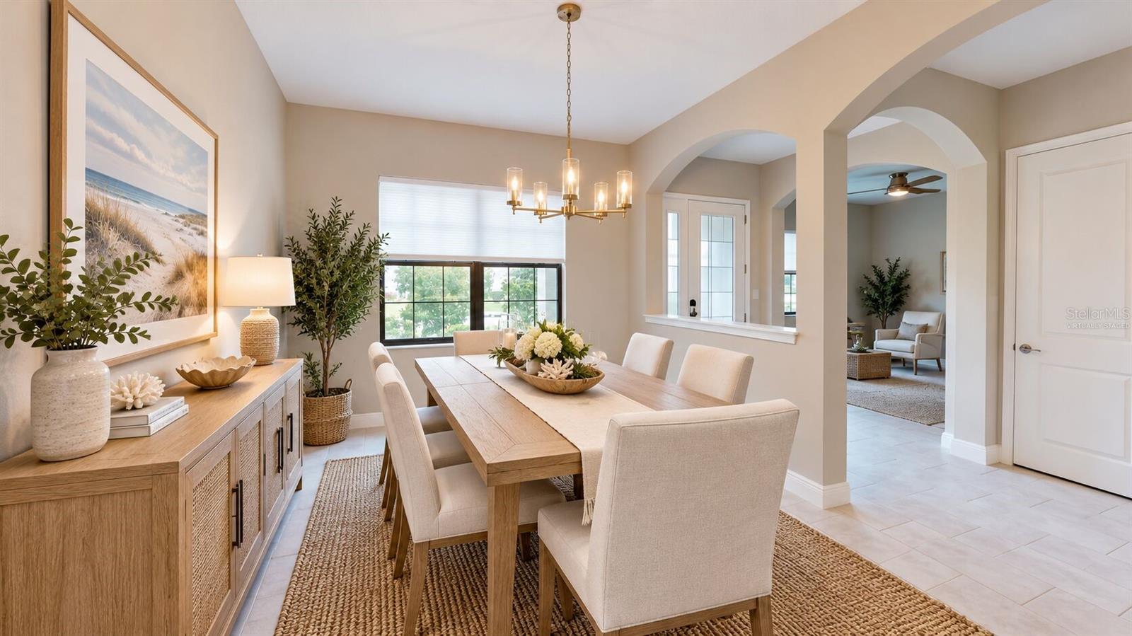 Virtually staged formal dining room