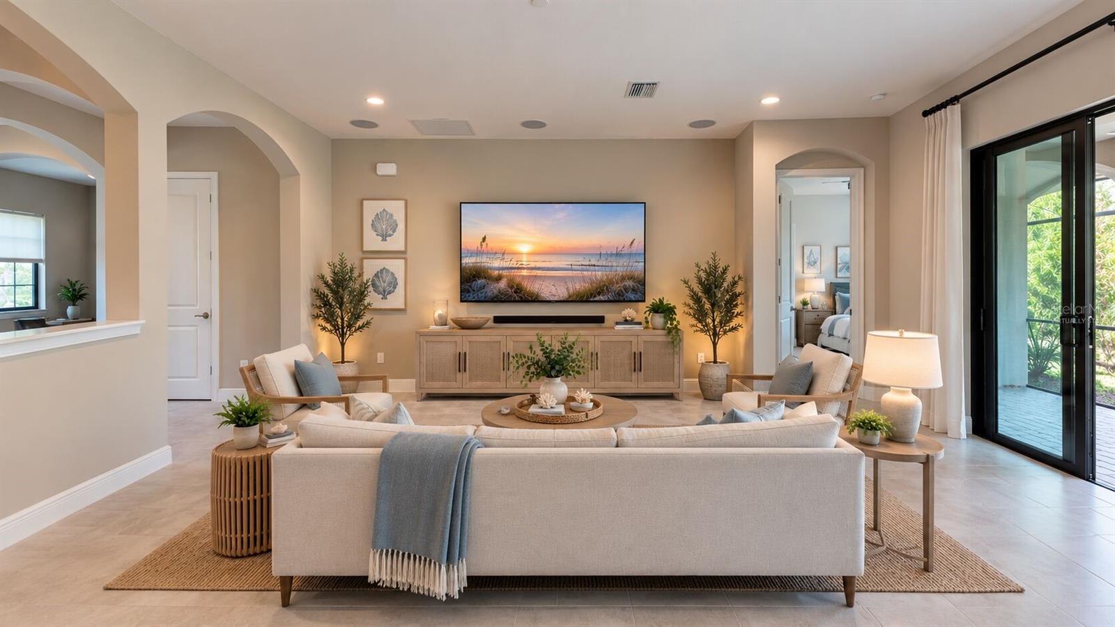 virtually staged family room
