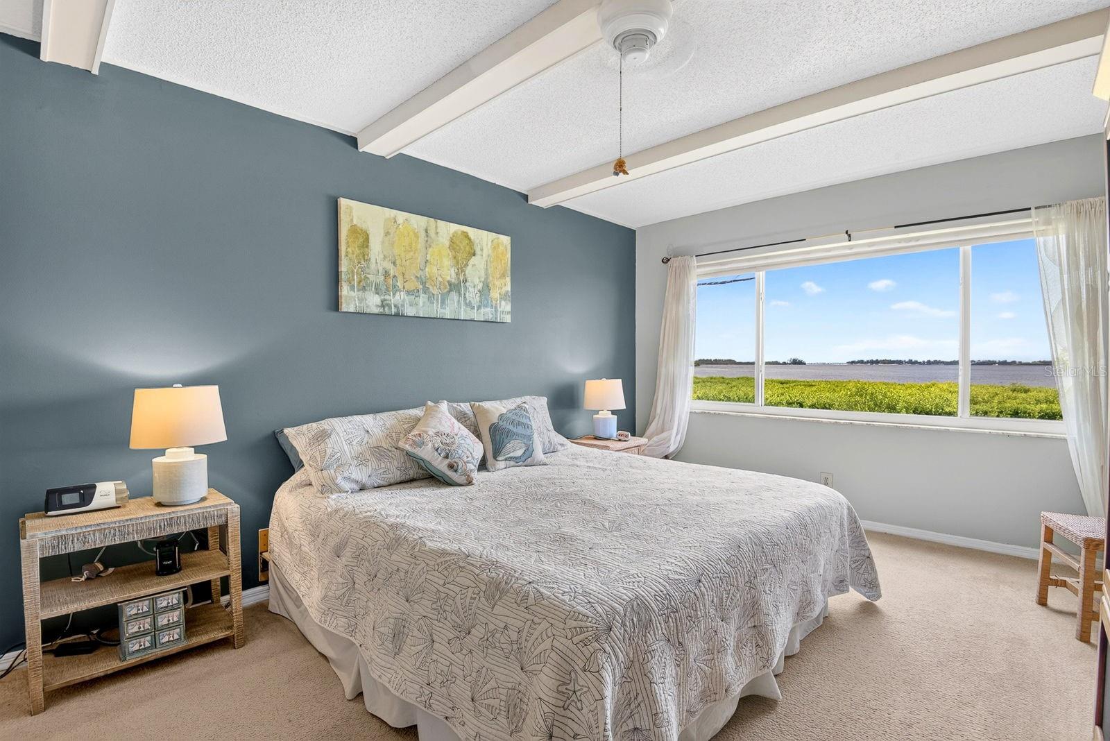 Master bedroom with Bay views from bed