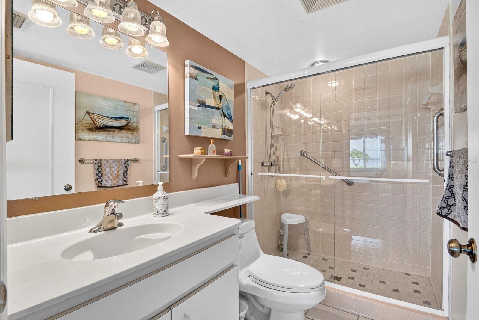 Master bathroom with walkin shower