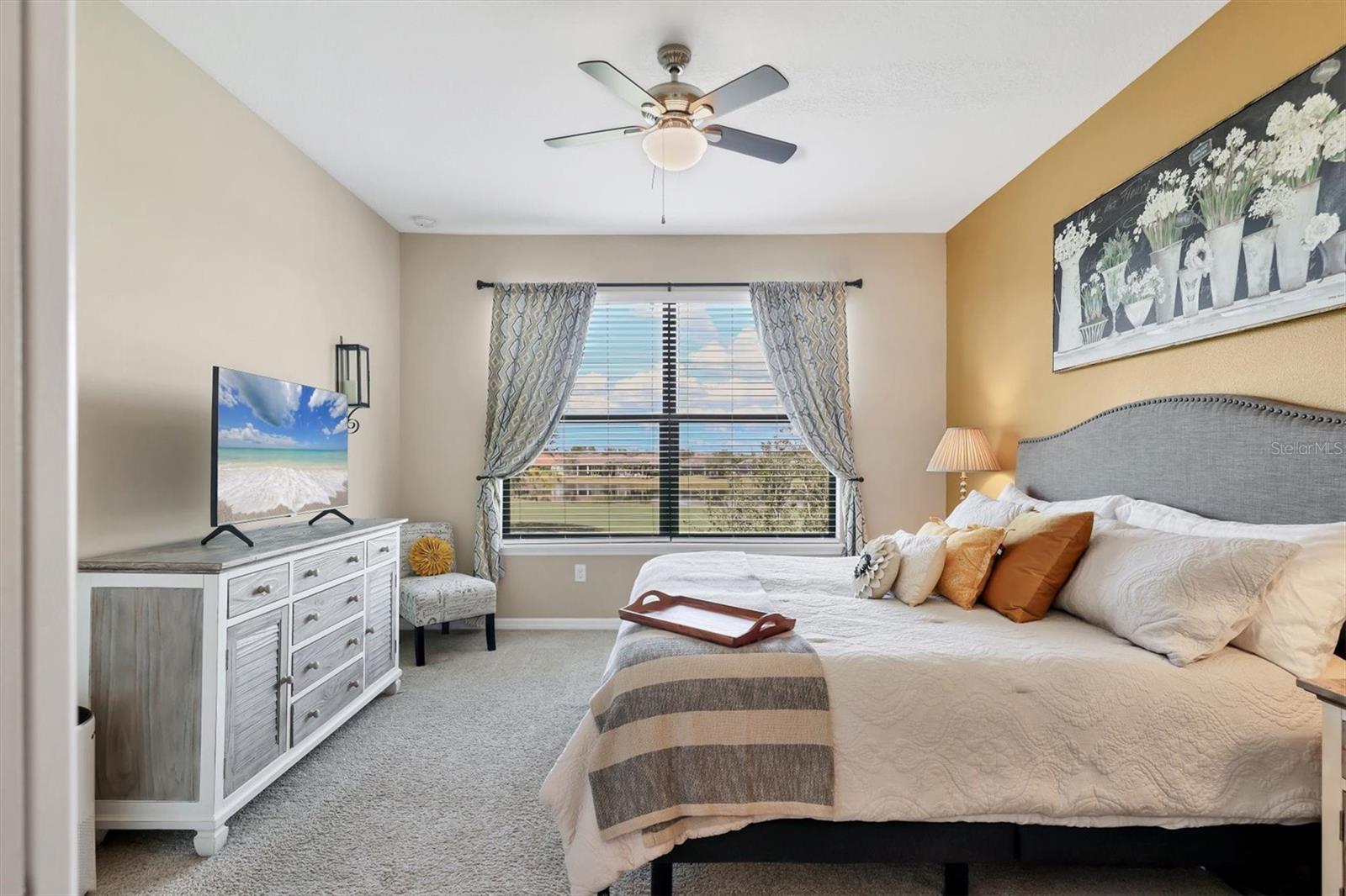 Primary king size bedroom with a view