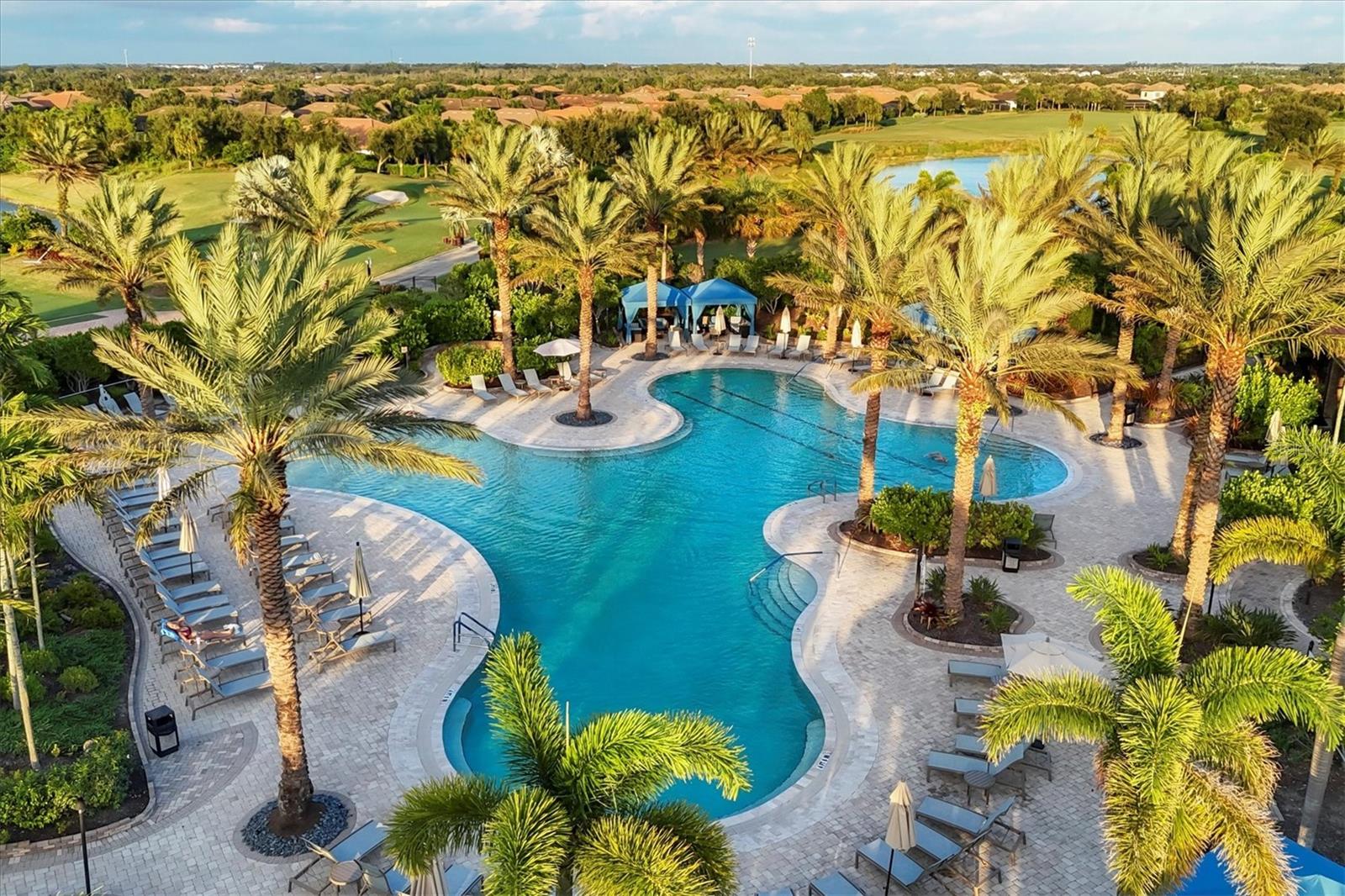 Lagoon style heated pool