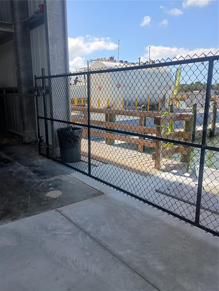 water hose access just behind gate