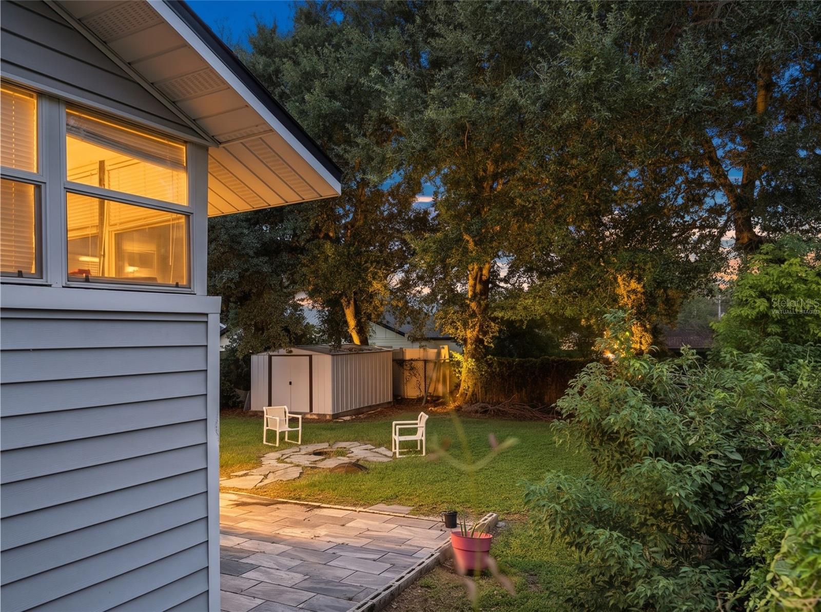 back yard from right side"Virtually staged"