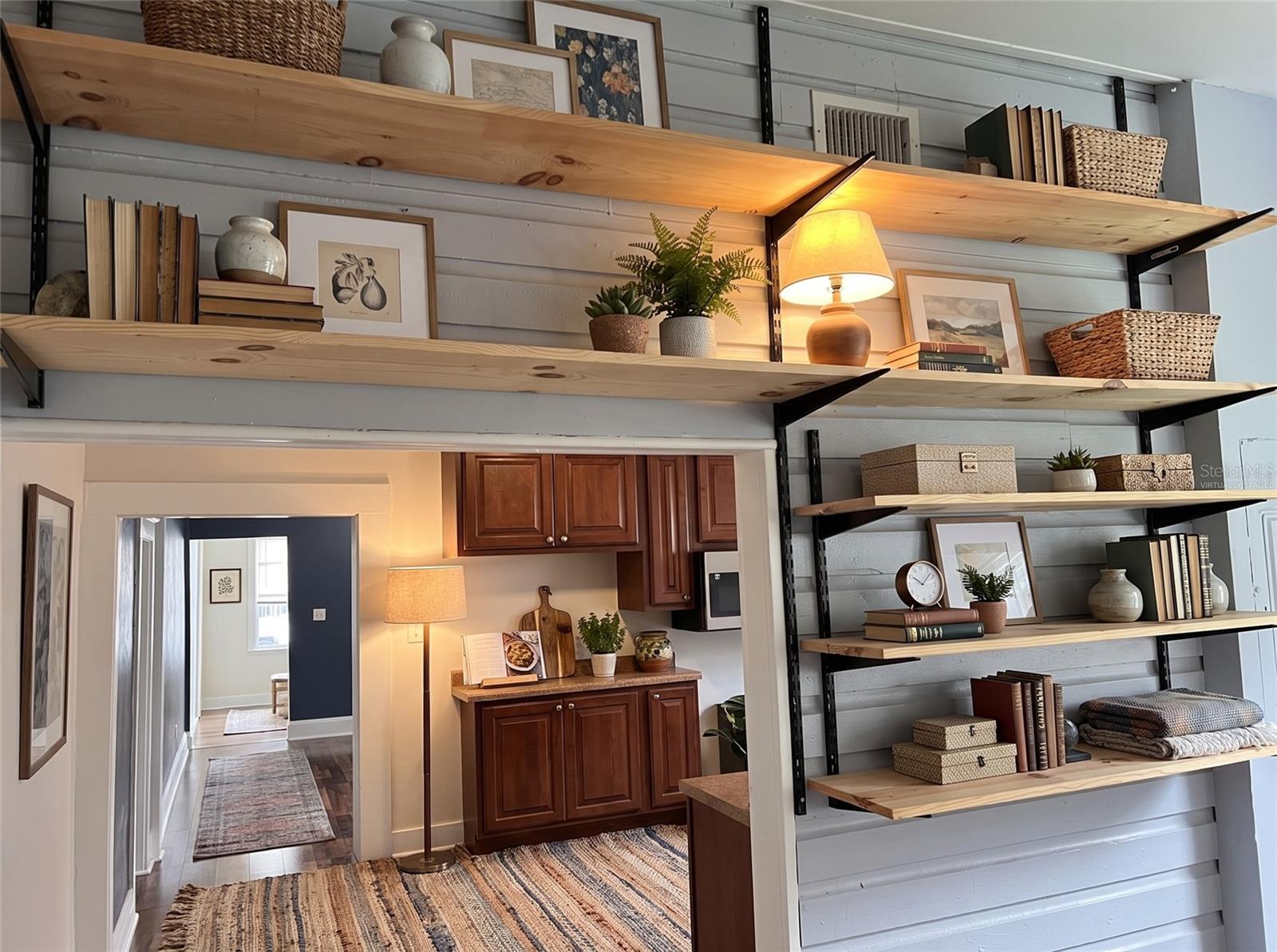 Shelving in office "Virtually staged"