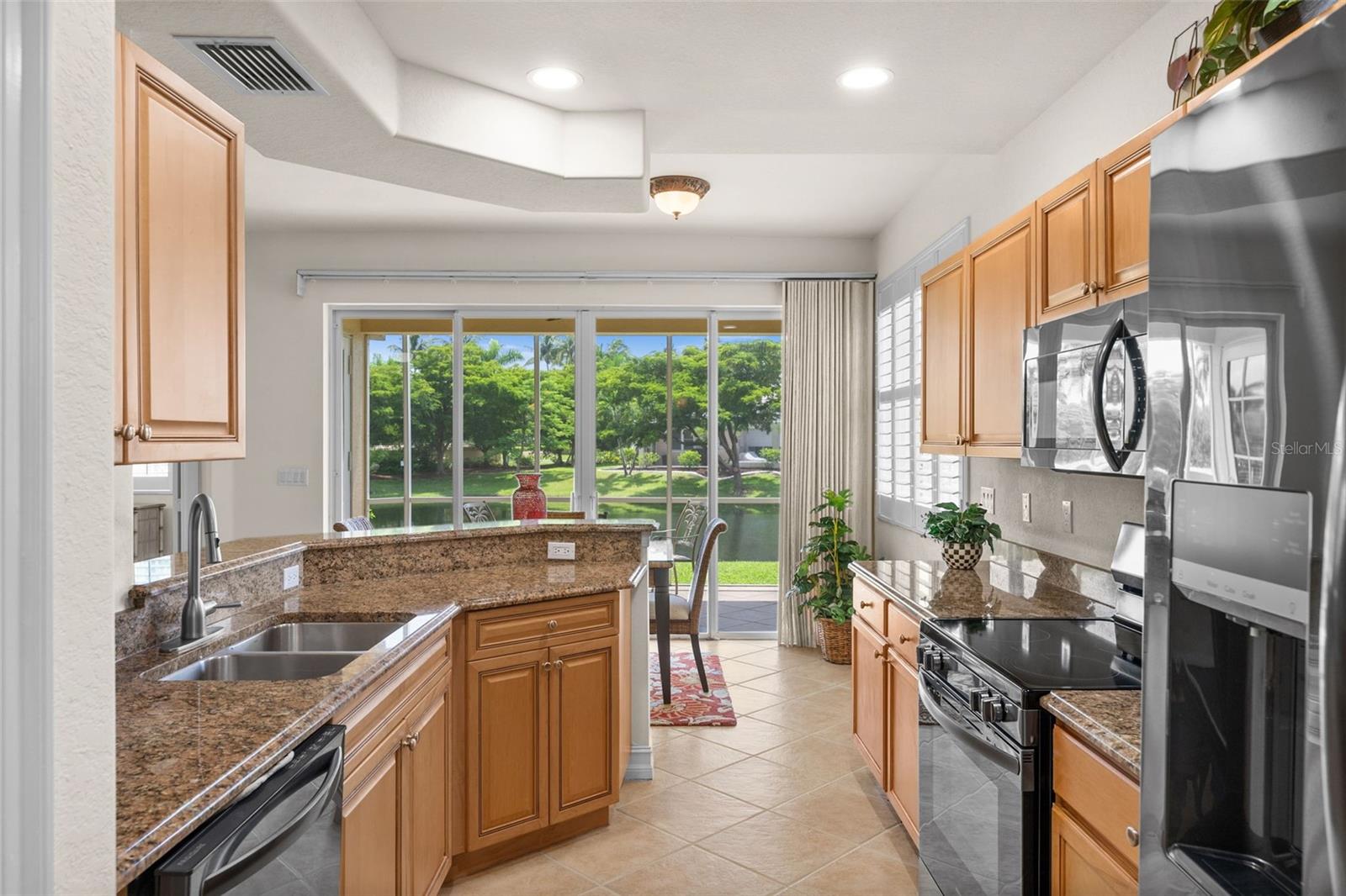 Open Kitchen with Granite Countertops