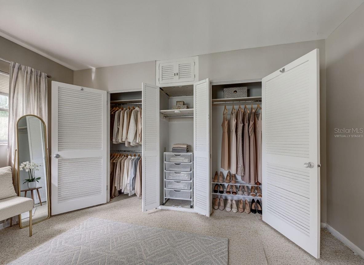 Virtually Staged Primary Closets