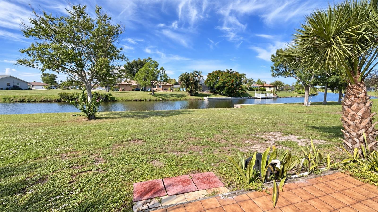 The rear porch view of the freshwater canal. Sit outside every morning and enjoy it.