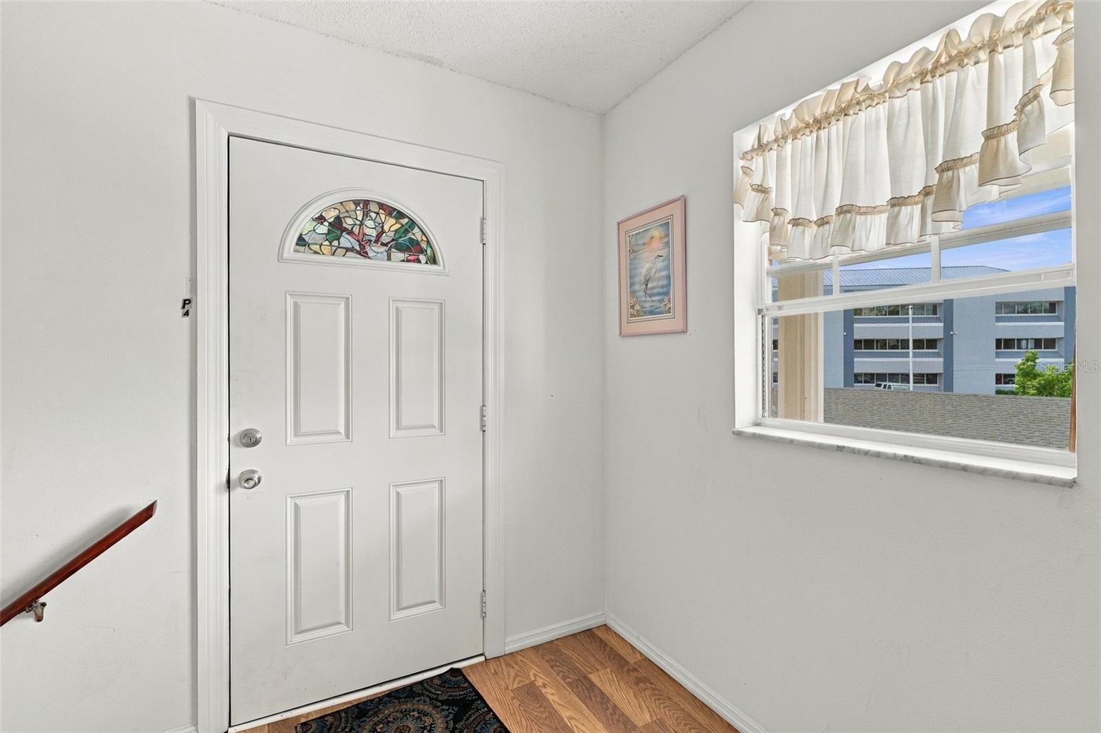 Front Door - up the stairs