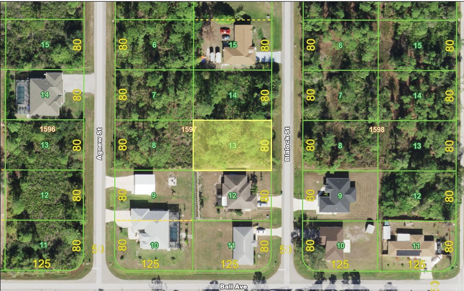 Lot is surrounded by newer homes