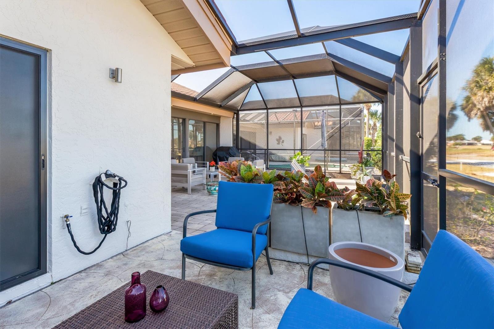 Intimate area off primary bath. Perfect for hot tub and privacy screening.