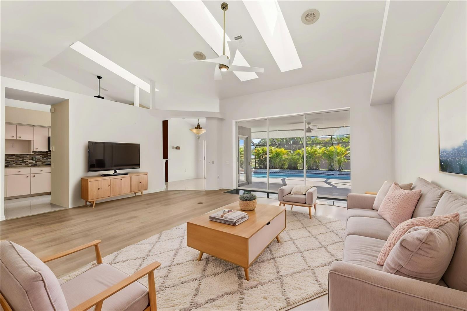 Living room virtually staged