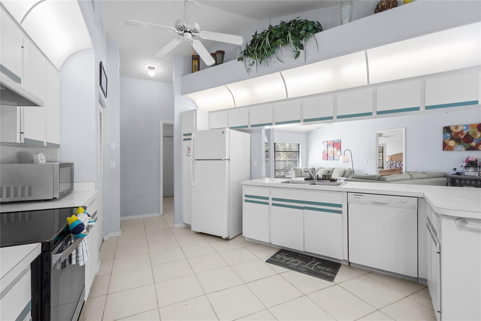 Ample cabinet and counter space.