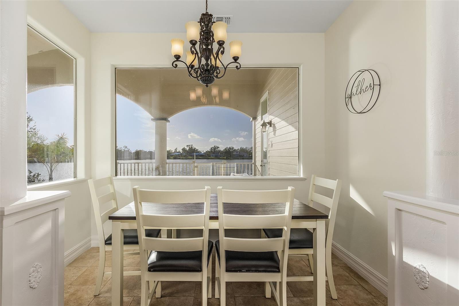 Dinette off the kitchen overlooking the lake