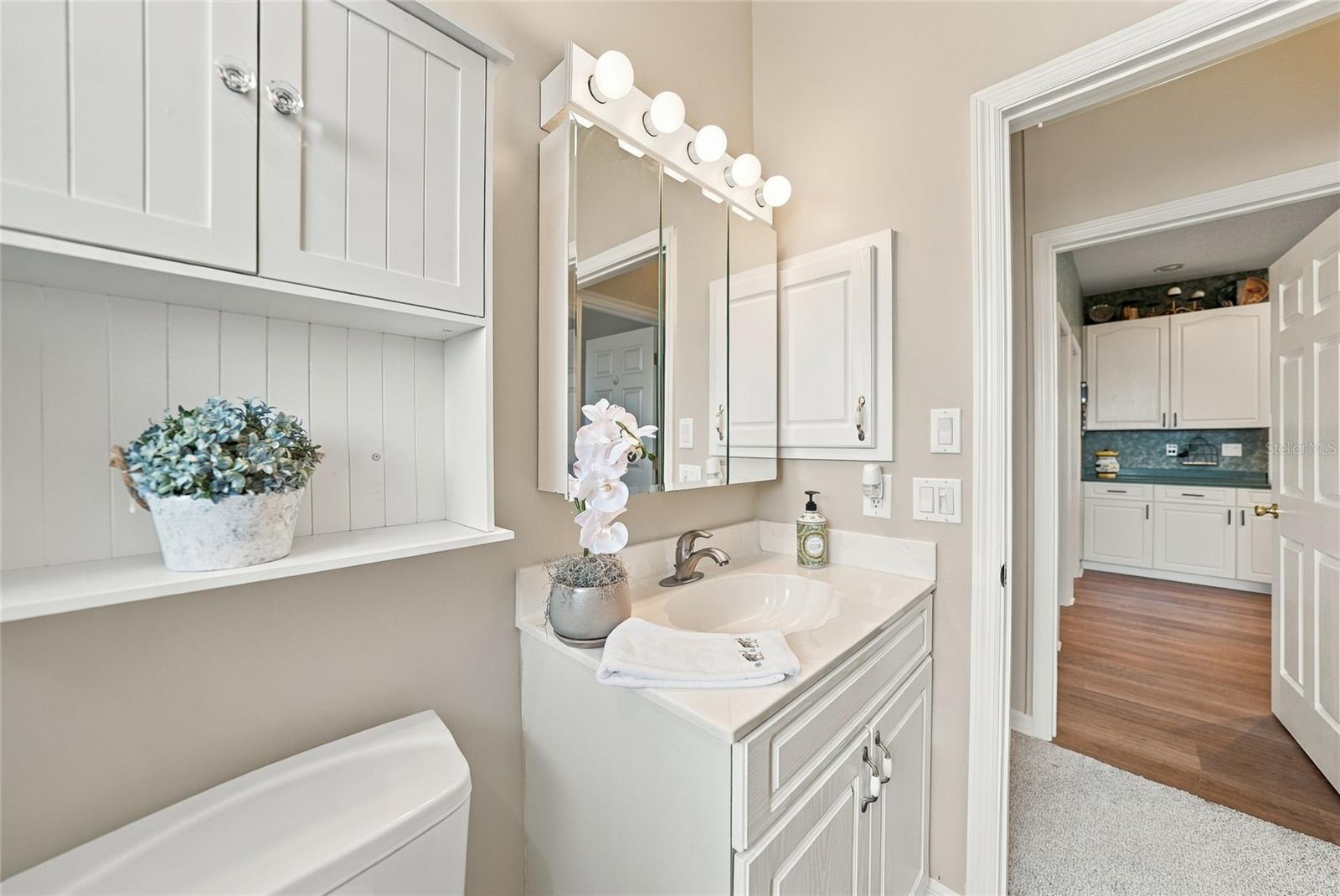 Bath with NEW flooring, Tub/Shower Combo