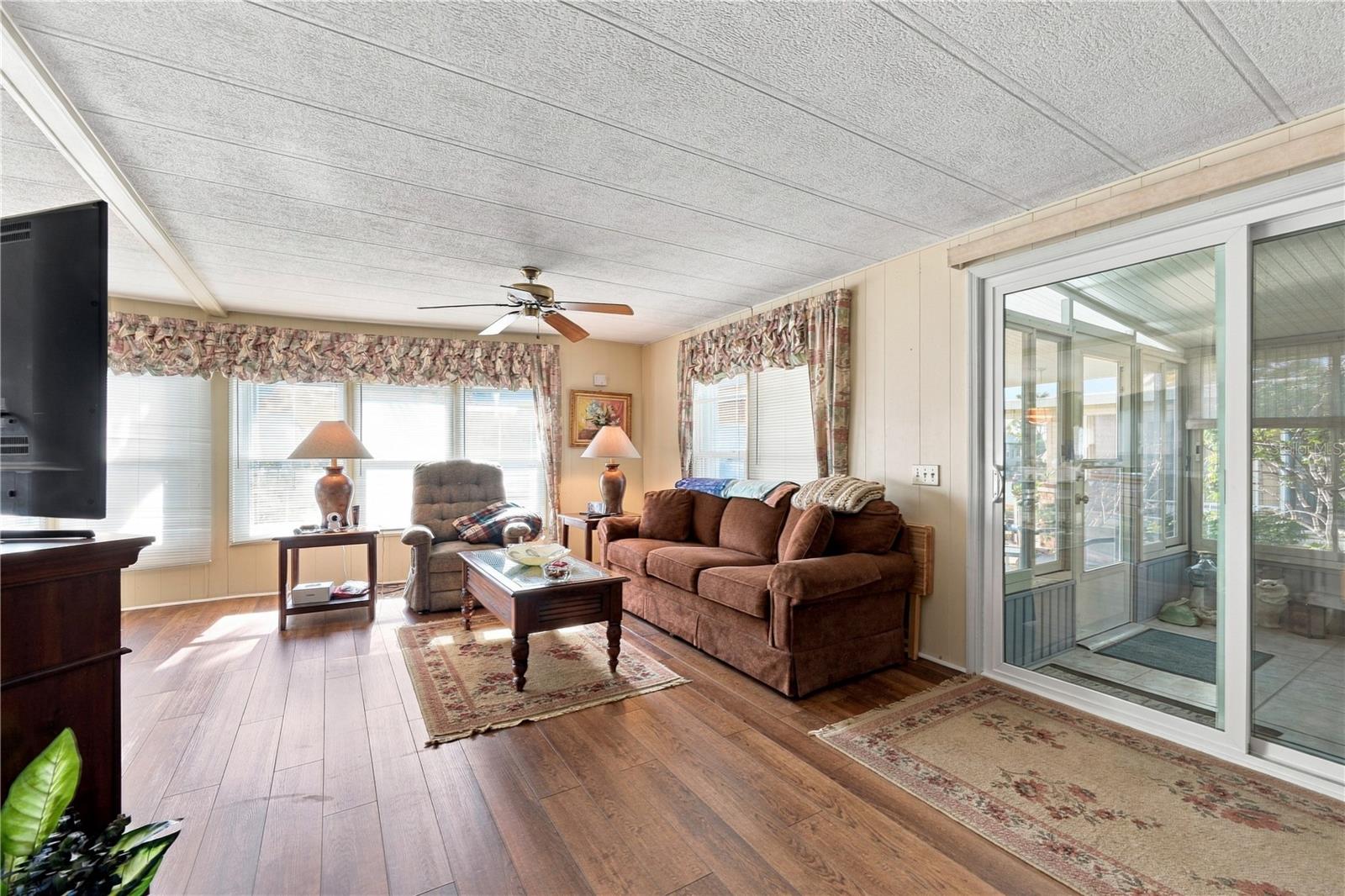Living Room with sliding glass doors to Lanai