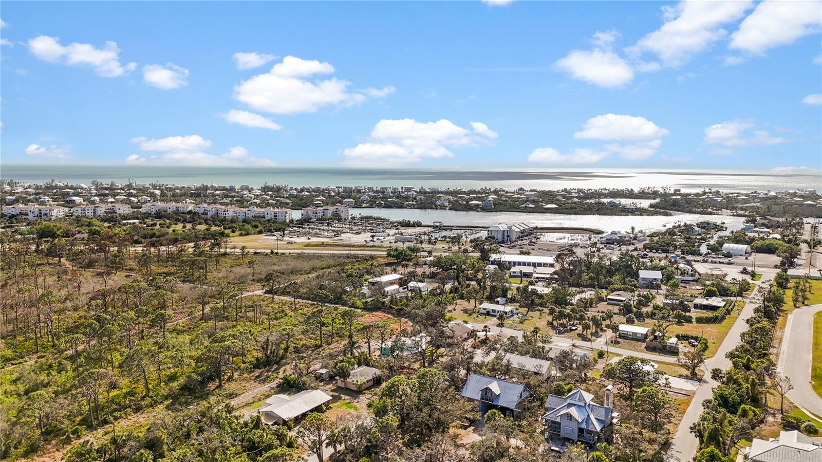 This is an aerial shot to give you and idea of where this home is situated in relation to the Gulf and marinas.