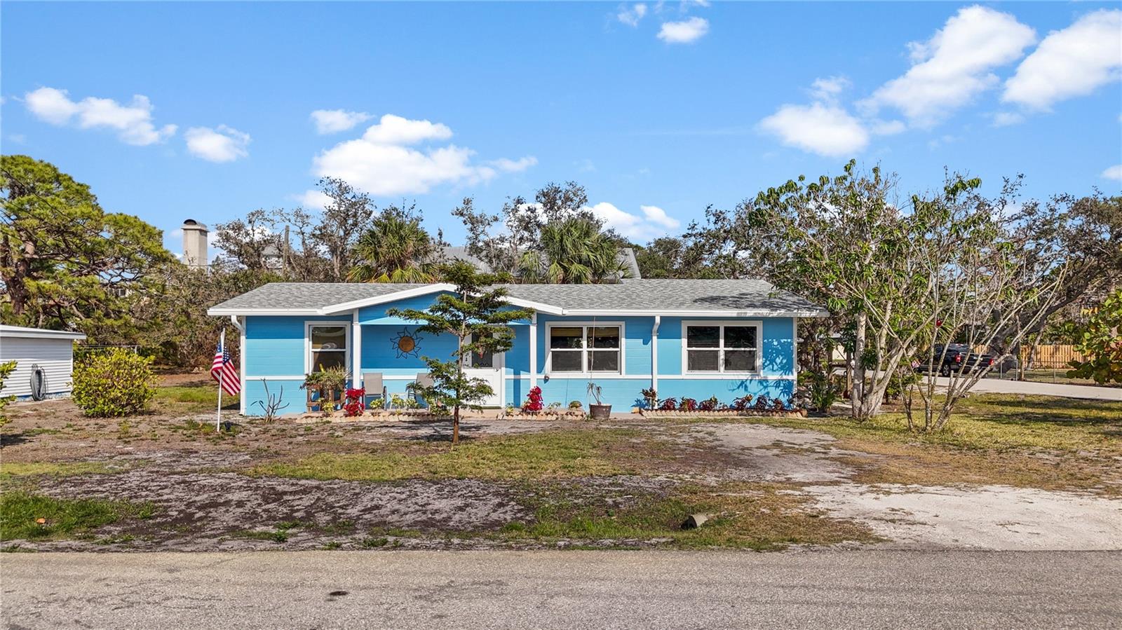 This cute cottage is on a corner lot near the Amerjack Environmental Park off of Placida Road. It's close to marinas and public boat launches. This cute cottage is on a corner lot near the Amerjack Environmental Park off of Placida Road. It's close to marinas and public boat launches.
