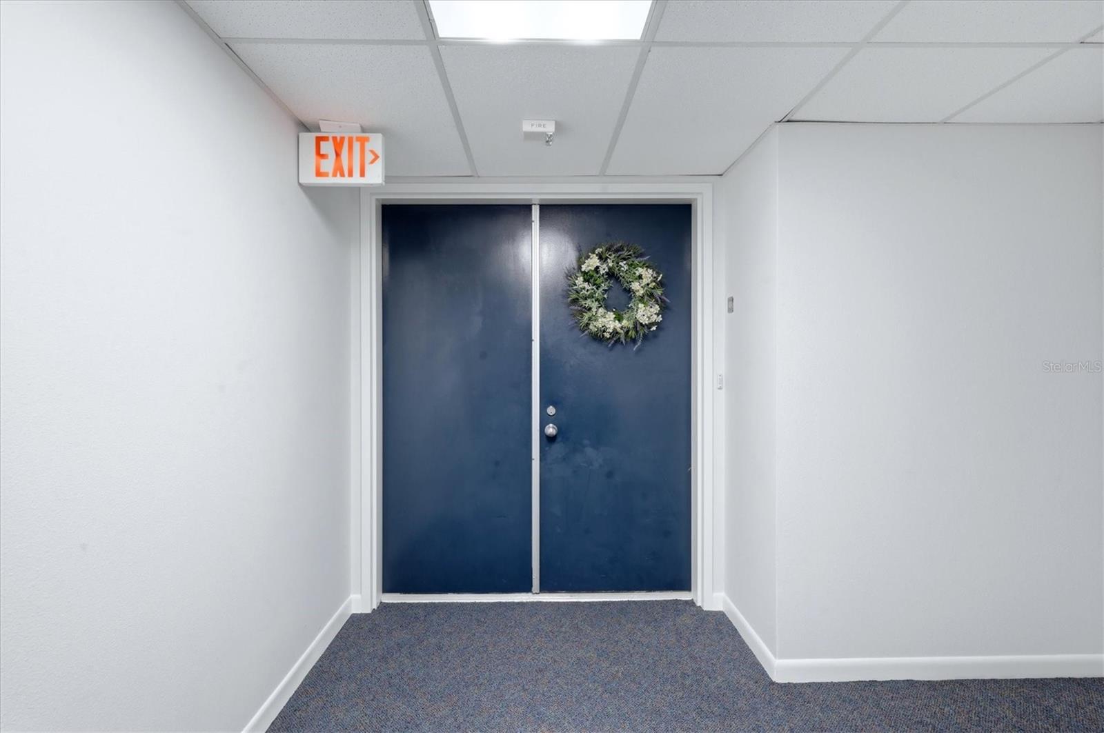 Double Front Doors from building hallway