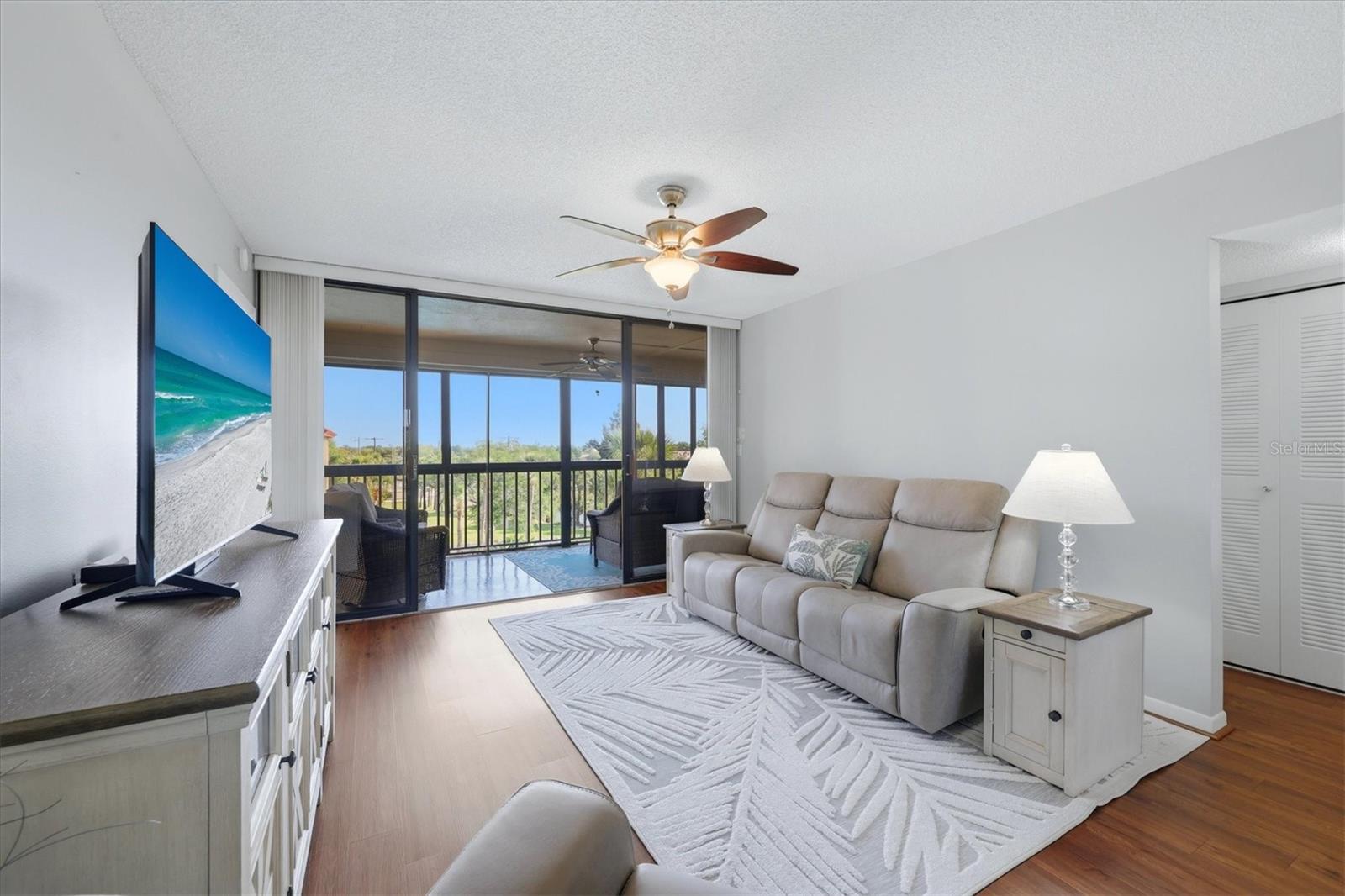 Looking out to the lanai