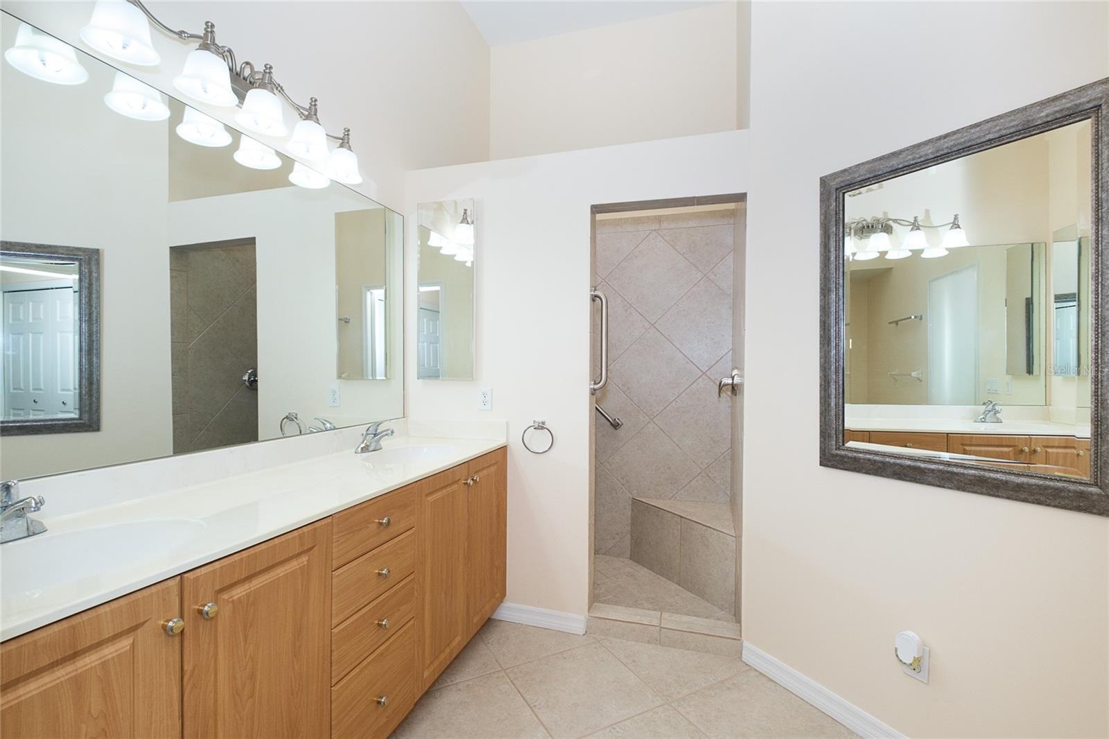 Double Sinks and Walk in Shower