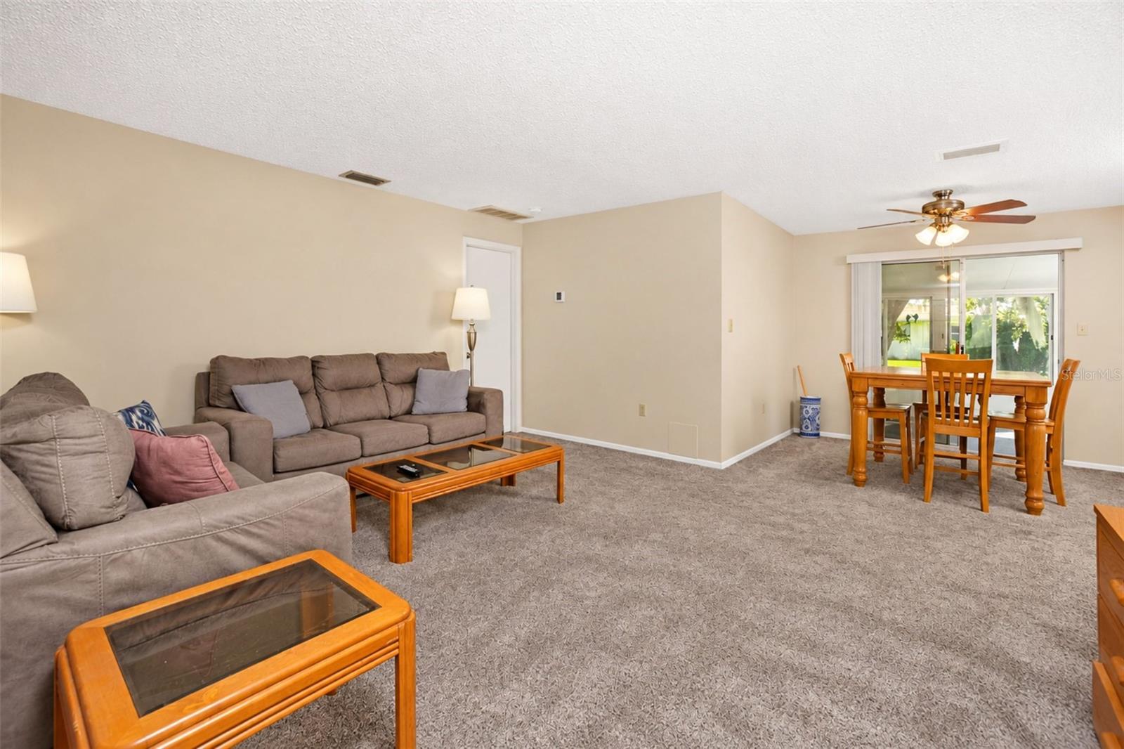 Living room is open to dining room