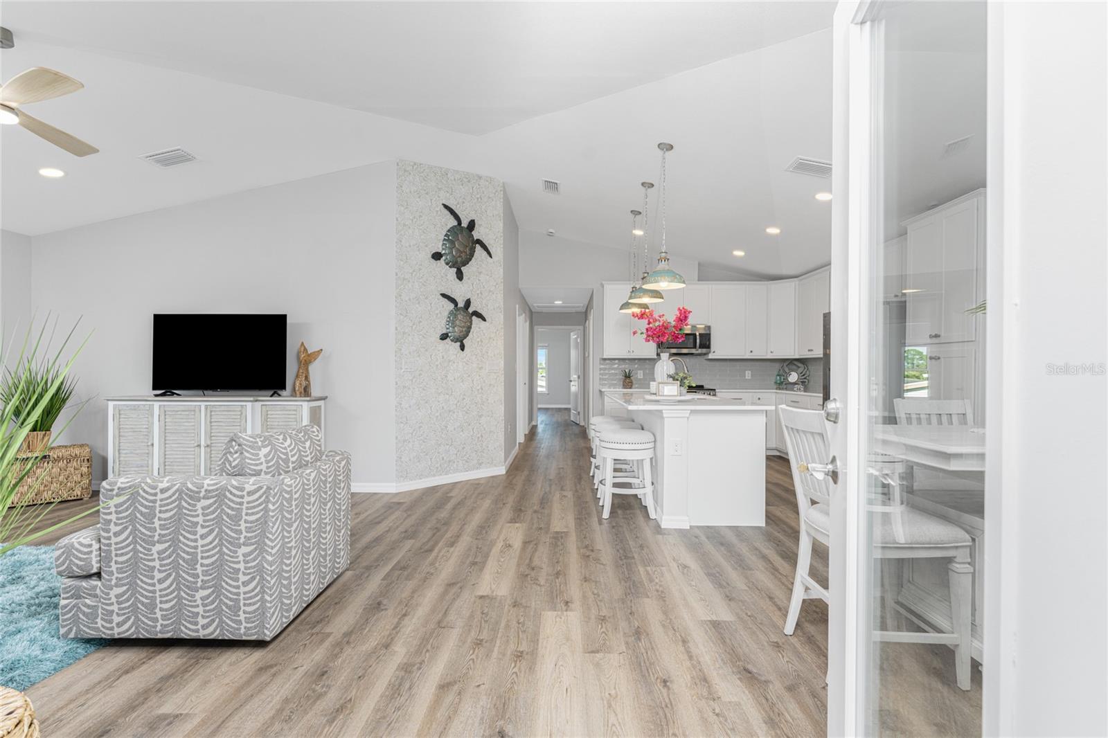 Enter into living Rm