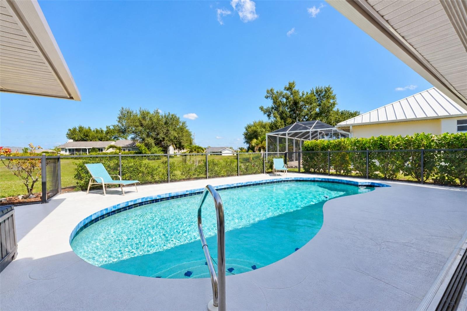 Heated pool with golf course views Heated pool with golf course views
