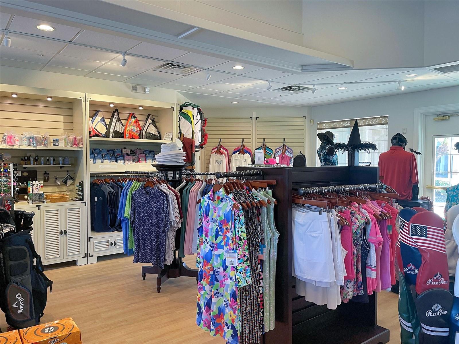 Pro Shop with resort apparel for the men and the ladies.
