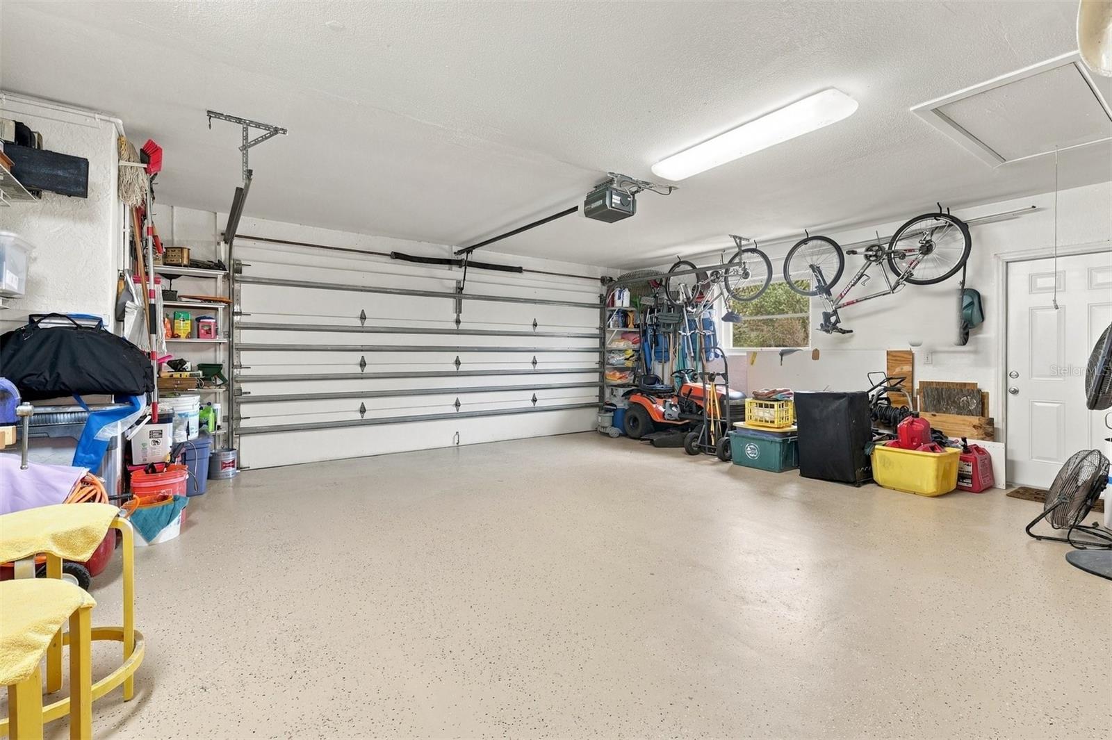 Oversize garage; new service door to outside