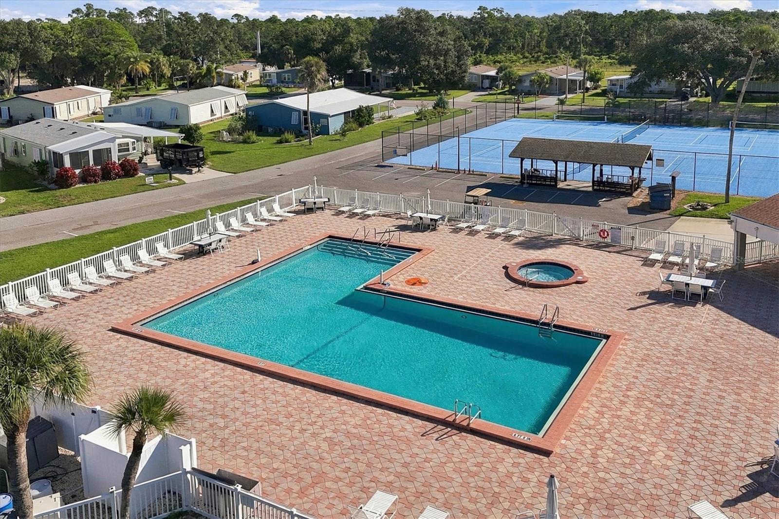 Heated pool for sunny cool days