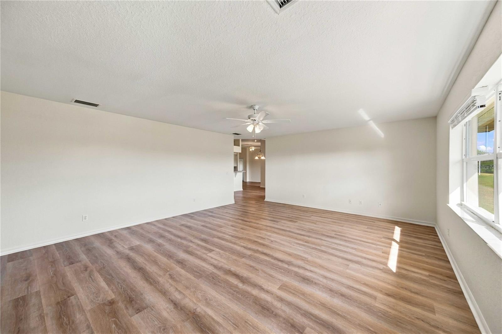 Great Room with abundant natural light