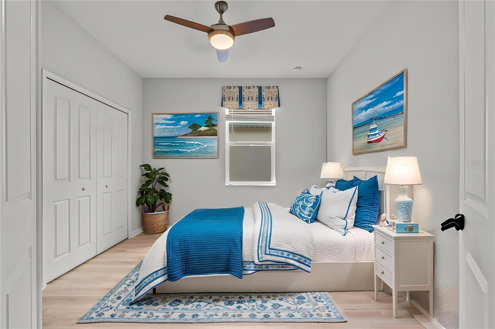 Virtually Staged - Guest Bedroom with Double Doors