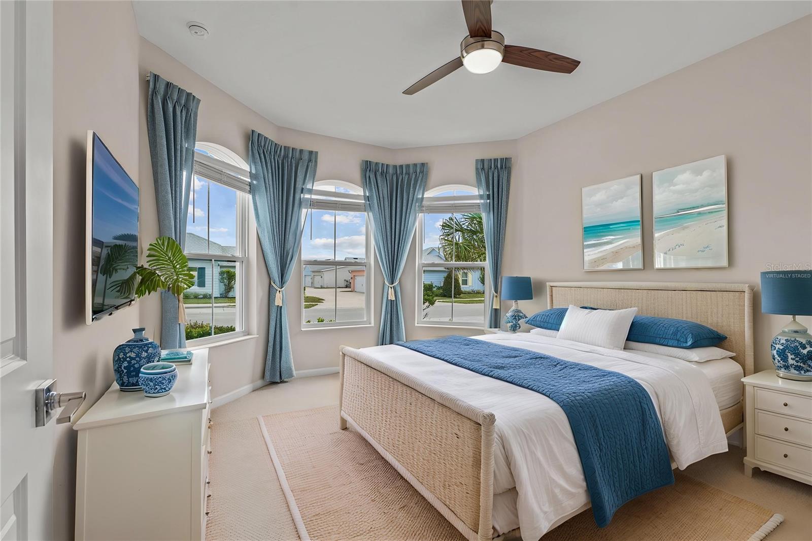 Virtually Staged - Guest Bed 1 with Stunning Windows