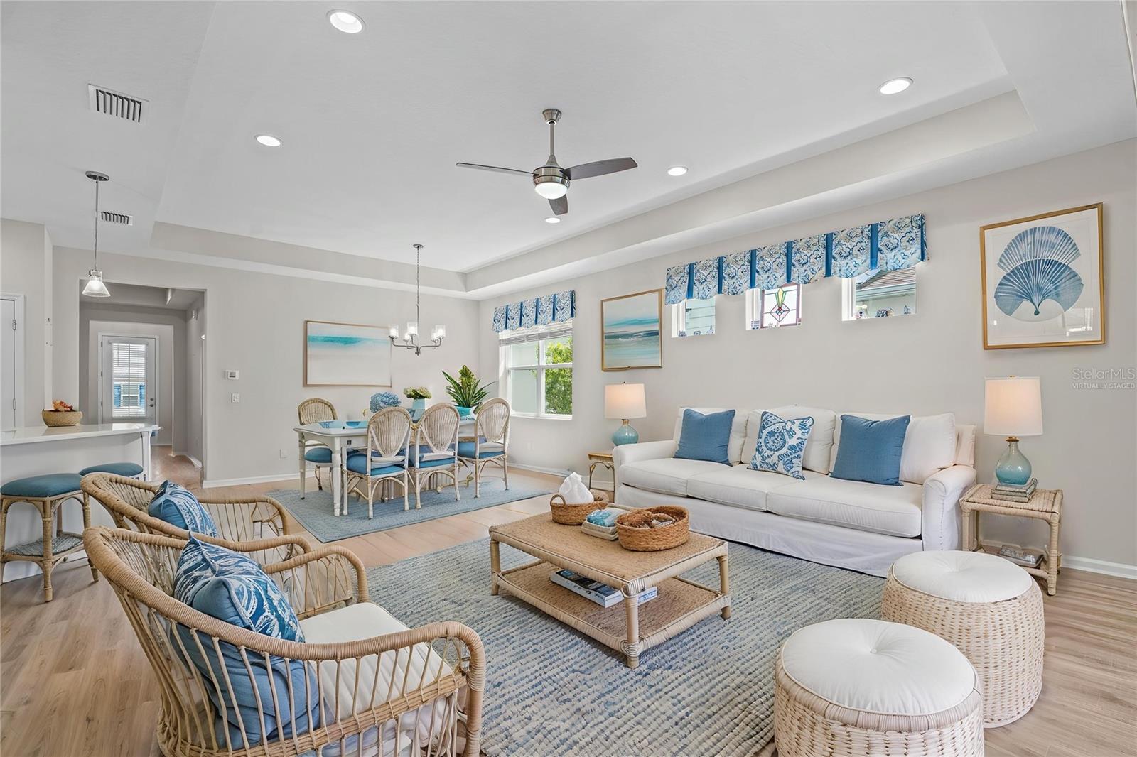 Virtually Staged - Open Living & Dining Areas