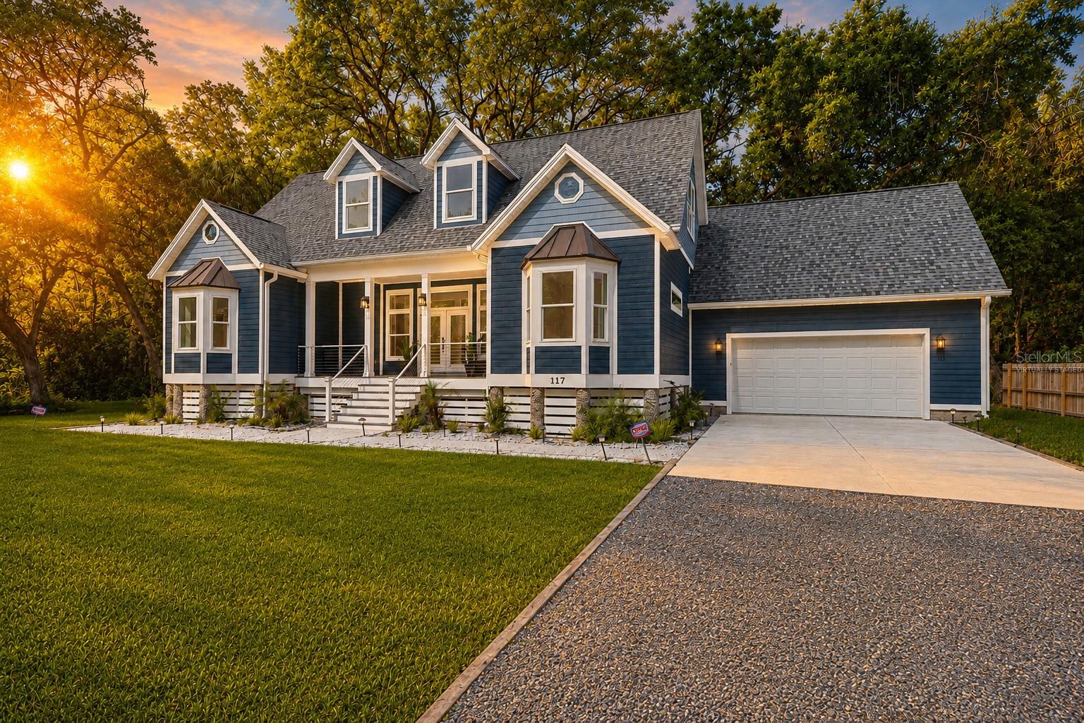 Exterior - sunrise -virtually staged