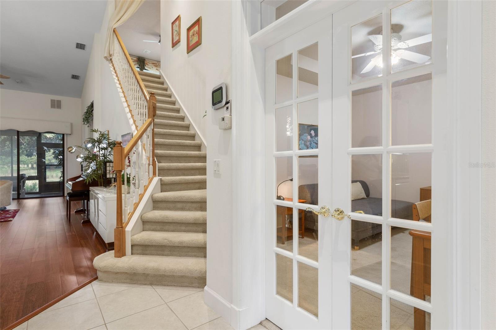 Office/Den with Glass French Doors