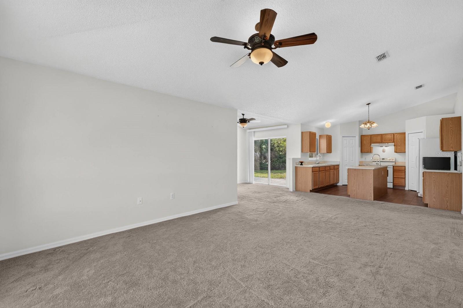 Family room looking towards the kitchen