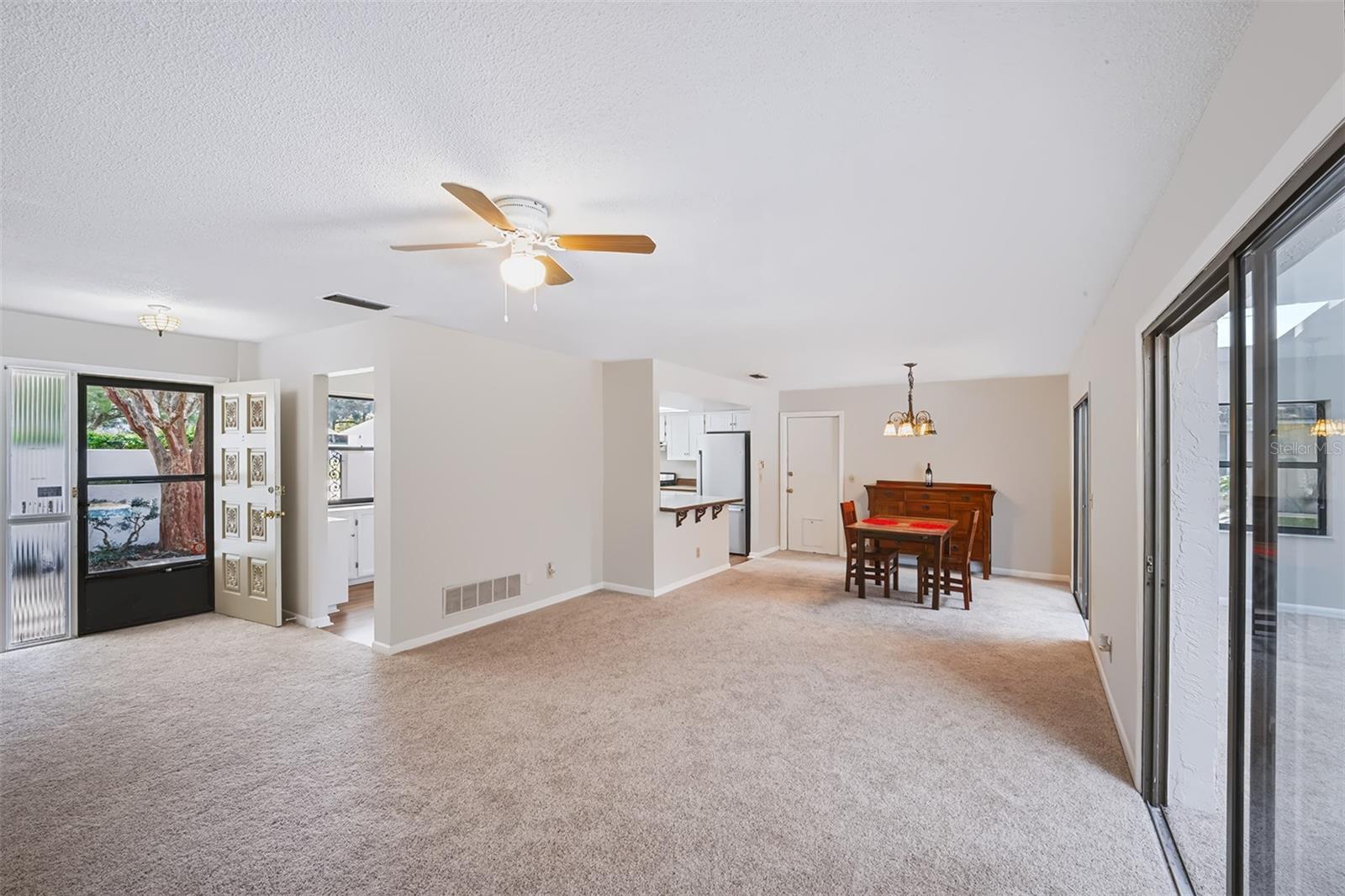 Existing furniture in dinette area