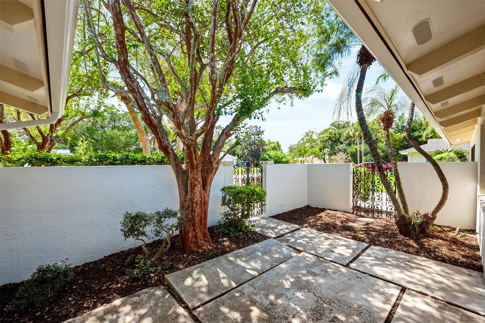 Small front courtyard entry