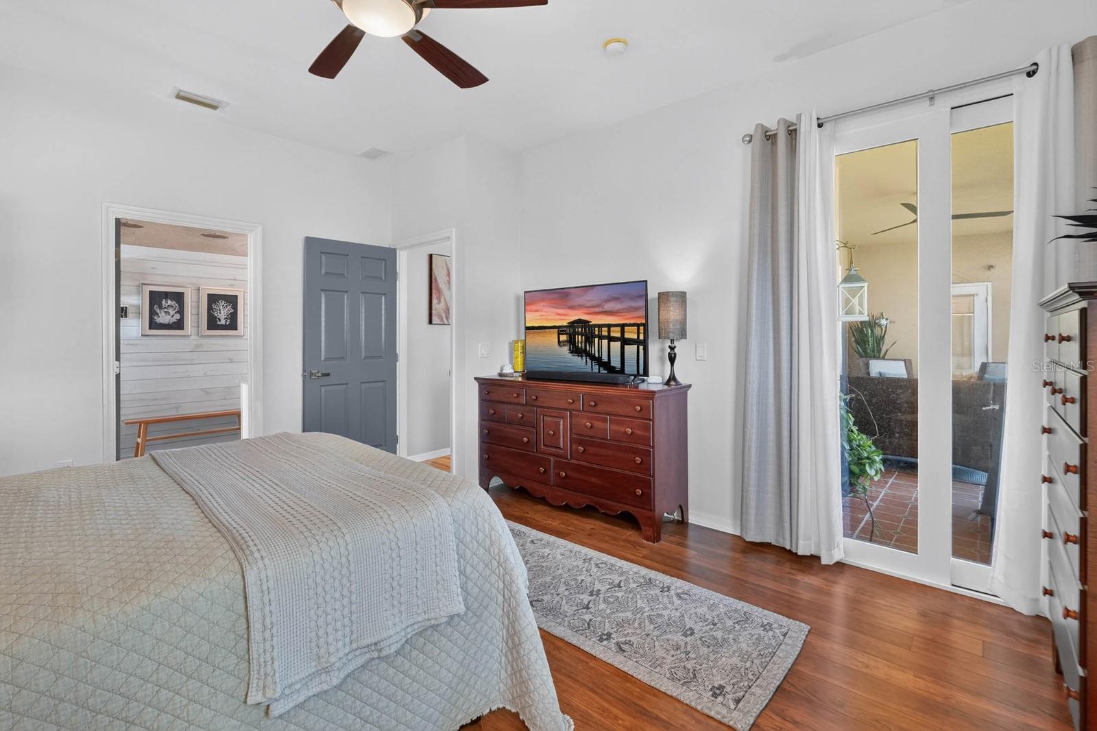 Access to patio from slider doors in master bedroom