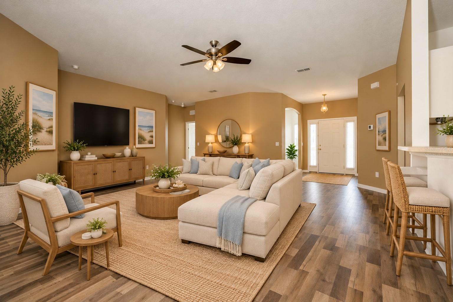 Virtually Staged Living Room 1st design