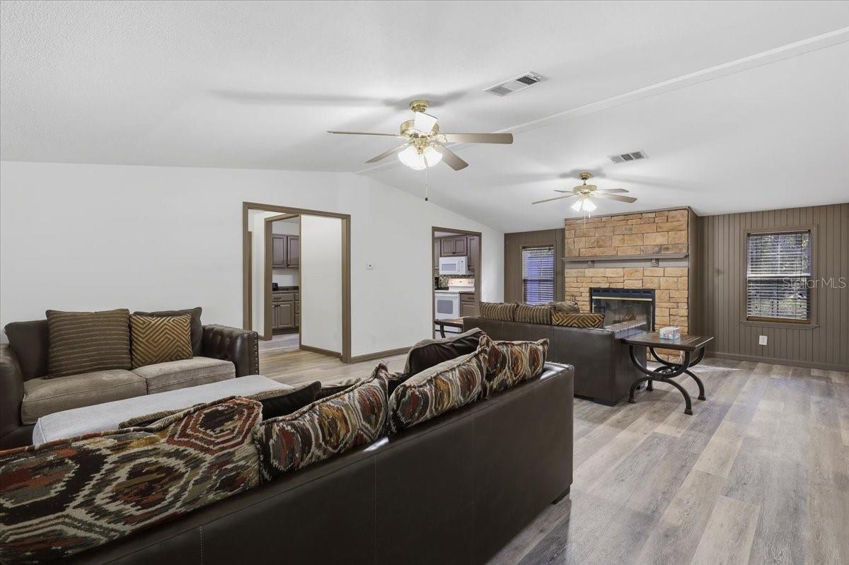Living Room and Family Room with Fireplace